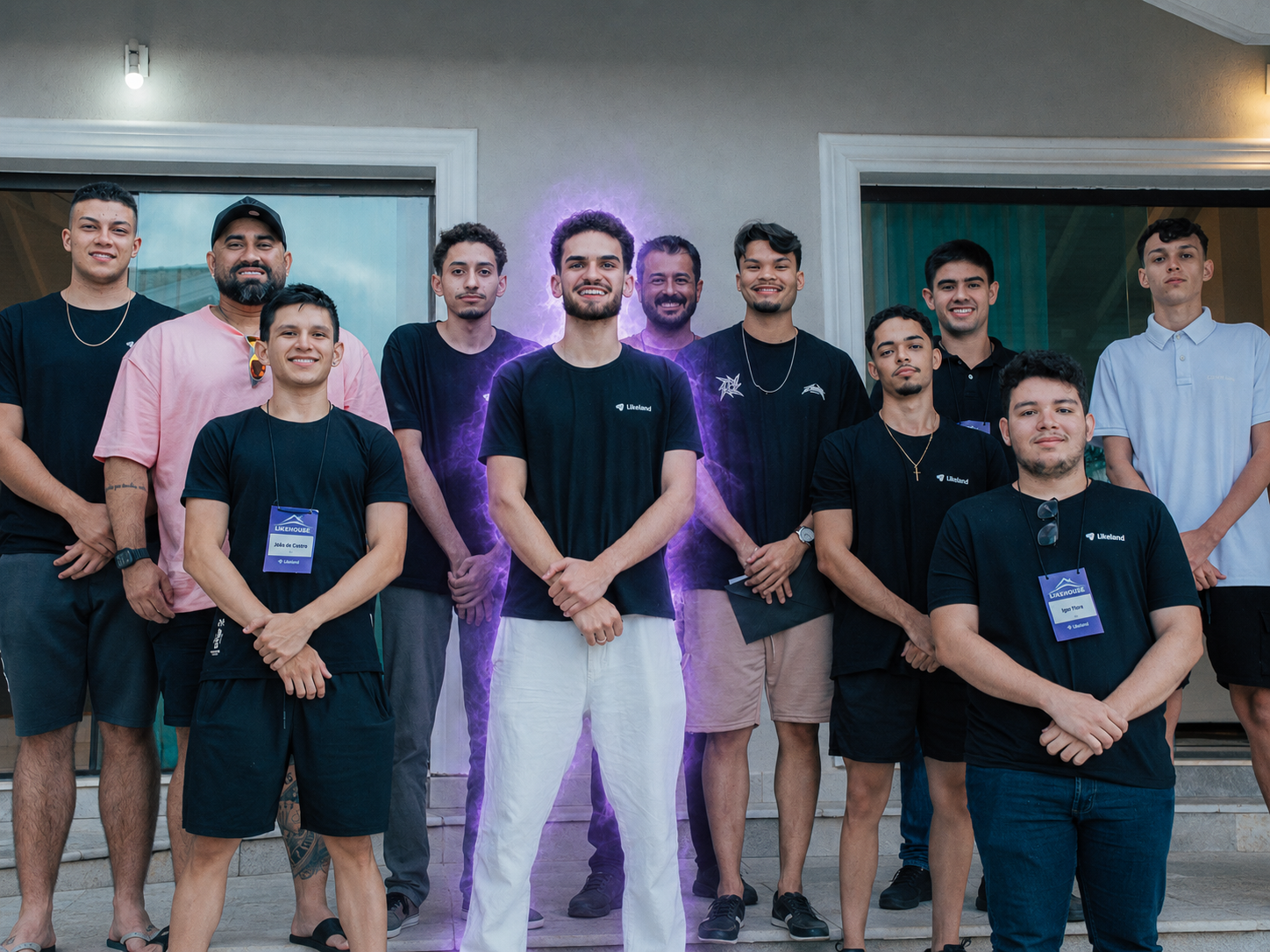 Pedro Noronha com alunos